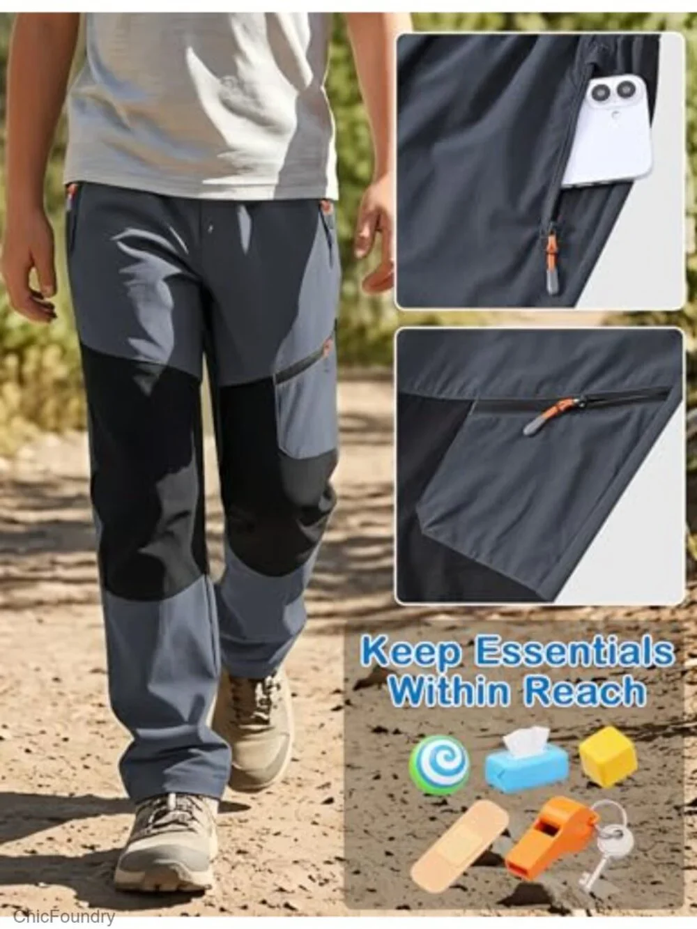 Quick Dry Cargo Joggers with Zipper Pockets Outdoor Pants